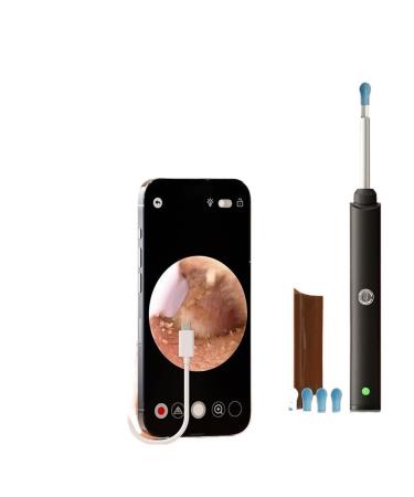 Earwax Removal Borescope Earwax Removal Tool Scope with 1080P Camera 6 LED Lights Wireless Connectivity Compatible with Multiple Brands of Smartphones and Tablets (Black and White Available) (C