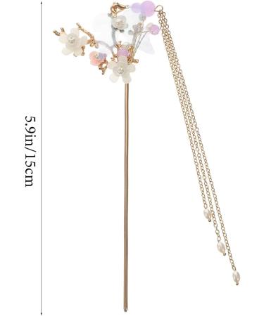 Minkissy Rhinestone Pearl Flower Hair Stick Hair Comb Chinese Hair Chopsticks Vintage Tassel Hair Pin Chignon Pin Chopsticks Hair Styling Accessories for Women - Buy Online on GoSupps.com