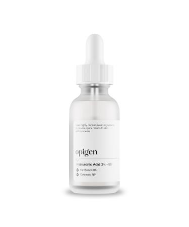 Opigen Hyaluronic Acid 3% + B5 Serum for Face with Panthenol Ceramide Intense Hydration facial moisturizer Visibly Plumped Skin 1oz Korean Skin Care
