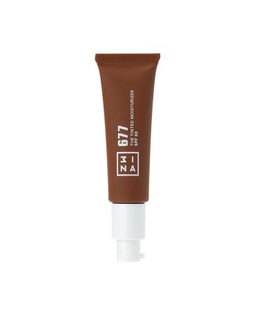 3ina makeup - The Tinted Moisturizer SPF30 677 - Dark brown BB Cream SPF 30 - Face cream with hyaluronic acid and SPF 30 - Buildable Foundation - Vegan - Cruethy Free - Buy Online on GoSupps.com