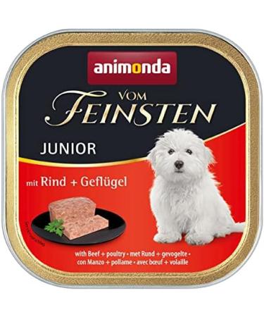 Animonda Junior Wet Dog Food - Beef & Poultry (6 x 150g) | Premium Nutrition for Growing Dogs - International Shipping Available - Buy Online on GoSupps.com