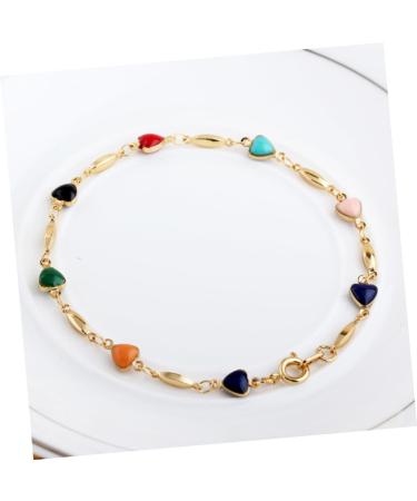 SOIMISS 3pcs Colorful Bracelet Festival Gift Heart Shape Bracelet Slap Bracelet Women Wrist Chain Bracelet for Women Birthday Gifts Adjustable Bracelet Bracelets Women Bracelet Zircon - Buy Online on GoSupps.com