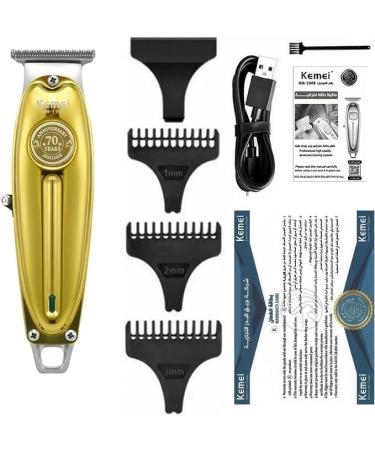 Kemei Professional Hair Clippers Beard Trimmer - Cordless Gold T-Blade Outliner for Men - Barber Grade Electric Clippers - All-in-One Grooming Solution - Buy Online on GoSupps.com