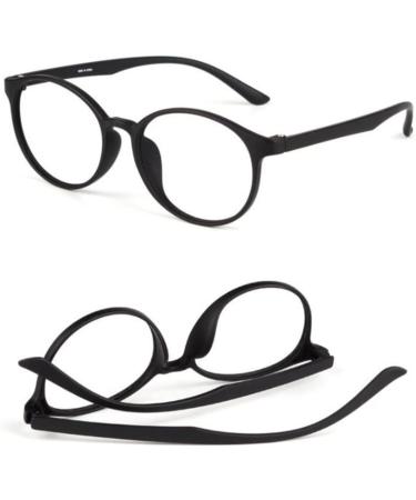 Junz Round Reading Glasses for Men & Women - Anti-Reflective Lightweight +2.5 Magnifying Glasses in Black - Buy Online on GoSupps.com