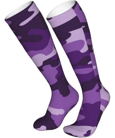 Violet Camo Compression Socks for Women & Men | 15-20 mmHg Circulation Support for Running & Cycling - Buy Online on GoSupps.com