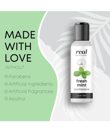 Real Skin Care Coconut Toothpaste | Handmade in The USA | Fresh Mint | All Natural Organic Fluoride Free for Healthy Smiles | Flavored for Adults & Kids With Essential Oils - Buy Online on GoSupps.com