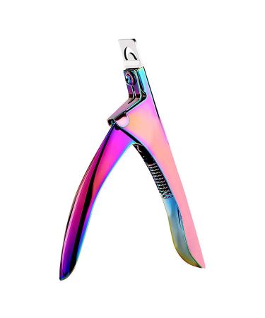 Professional Acrylic False Nail Clippers for Acrylic Nails, Rainbow Nail Tip Cutter Nail Manicure Tool for Salon Home Nail Art