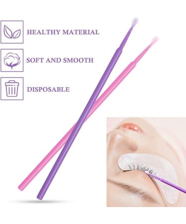 200pcs Disposable Micro Applicator Brushes for Eyelash Extension - Pink and Purple - Buy Online on GoSupps.com