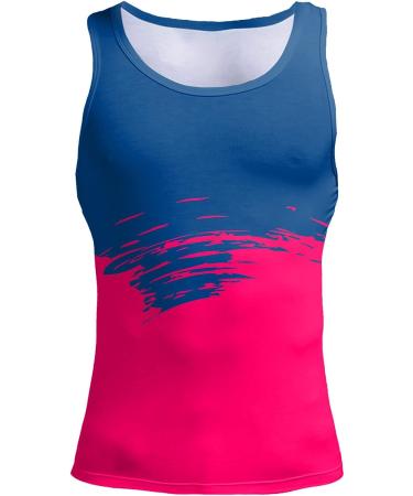 Men's Hawaiian Print Tank Top - XX-Large Blue | Sleeveless Summer Vacation Shirt - Buy Online on GoSupps.com