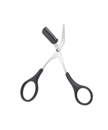 Eyebrow Scissors with Comb  Professional Precision Eyebrow Trimmer  Non Slip Finger Grips Eyebrow Trimming Scissors Hair Removal Beauty Accessories for Men Women Black