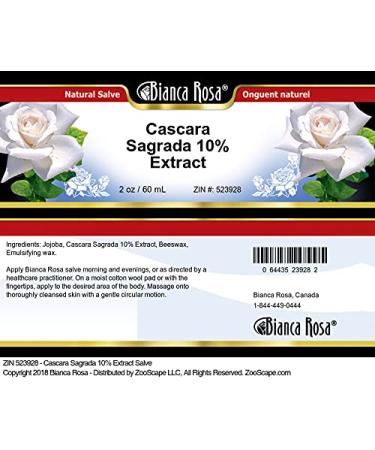 Bianca Rosa Cascara Sagrada 10% Extract Salve (2 oz ZIN: 523928) - 2 Pack - Buy Online on GoSupps.com