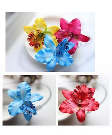 10-Piece Women Chiffon Flower Hair Clips - Perfect for Bridal Wedding Accessory and Beach Party Decor - Buy Online on GoSupps.com