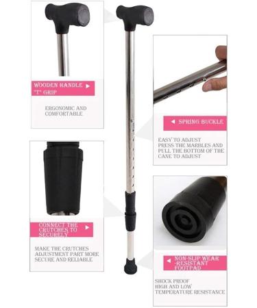 Walking Stick Walking Stick Aluminum Alloy Non Slip Crutch Elderly Height Adjustable Telescopic Cane Long Handle Walker Silver Silver Beautiful Scenery - Buy Online on GoSupps.com