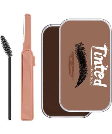 Eyebrow Soap Kit Long Lasting Eyebrow Styling Shaping Wax with Brow Trimmer Brush Brown eyebrow soap kit - Buy Online on GoSupps.com