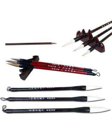 10pcs Large Chinese & Japanese Brush Calligraphy Set for Writing, Painting & Sumi Brushes - Buy Online on GoSupps.com