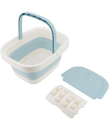 Bassin de Bain de Pieds Couvercle Amovible Seau de Pieds Points de Massage Roue de Grande capacit avec Poign e pour P dicure (BLUE) - Buy Online on GoSupps.com