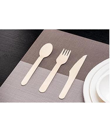 EnvoWise | Disposable Wooden Forks 100pcs/320pcs/1000pcs Pack 6.3" Length | All Natural Eco-Friendly Birchwood Utensils Biodegradable Compostable Wood Cutlery (100 Forks) - Buy Online on GoSupps.com