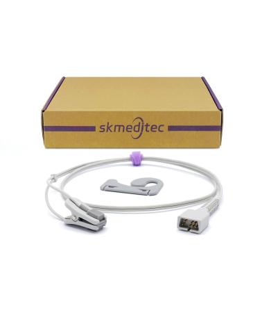 SKMEDITEC 3.2 Foot Spo2 sensor compatible with NellCor monitor for Oxismart Spo2 module reusable adult tear clip probe with 7-pin connection adultear clip 3.2 foot