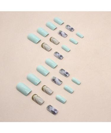 24 Short French Simple Flower Artificial Nails With Gel And Nail File Stick On Nails For Woman Family Party Birthday - Buy Online on GoSupps.com