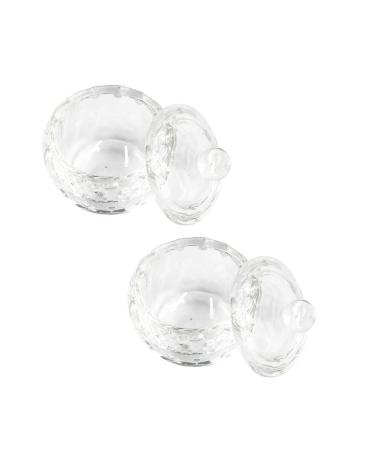 JIHUOO 2 Pieces Clear Dappen Glass Nail Art Cup Glass Bowl Liquid Powder Dappen Dish Container with Lid C - Buy Online on GoSupps.com