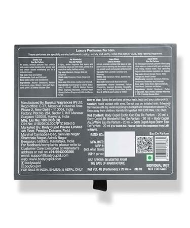 Luxury Perfume Gift Set for Men 4X20 ML | Long Lasting Premium Fragrances | Aqua Wave | Exotic Oud | Mr Wonderful | Aqua Storm | 80 ML - Buy Online on GoSupps.com