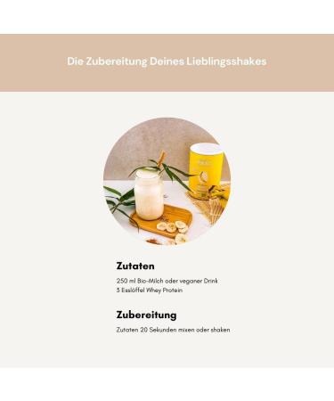 Harvest Republic Bio Whey Protein Smoothie Shake Powder 320g - Organic Banana Flavor Muscle Building BCAA & EAAS Natural Ingredients No Additives - Buy Online on GoSupps.com