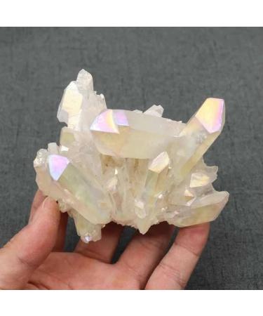Room Decoration 1pc 110g-150g Natural Crystal Stones Angel Aura Clear Quartz Cluster Suitable for Home Crystals Raw Stones and Minerals - Buy Online on GoSupps.com