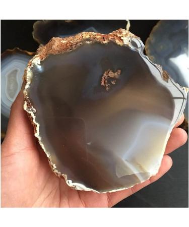 Stone Crafts Natural Original Grey Agate Crystal Gemstone Slice Coaster Reiki Crystal Stone for Home deocration Natural Luster - Buy Online on GoSupps.com