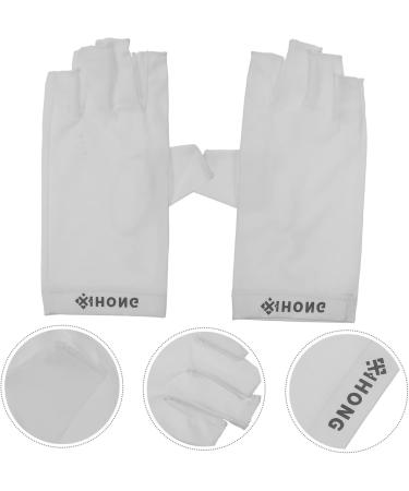 Healeved 5 Pairs Gloves Summer Gloves Gel Nail Gloves Sun Protection Gloves Nail Light Fingerless Gloves Manicure White Fabric Women's - Buy Online on GoSupps.com