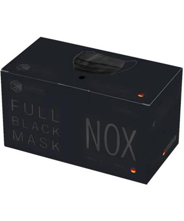 Dustpirate Curt Maria Medical Face Masks - 50 Pieces 3-Layer 100% Made in Germany NOx Black Disposable Mouth Protection with Ear Loops - Buy Online on GoSupps.com
