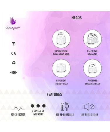 Fenitrany Sicy Blackhead Remover Vacuum Suction Pore Cleaner by Absoglow - Rechargeable Skin Peeling Machine | White - Buy Online on GoSupps.com