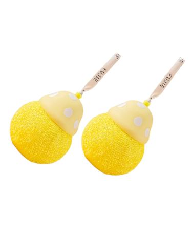 Hemoton 2pcs Mushroom Bath Balls Shower Foaming Balls Bath Poufs Body Scrubber Bathing Supply Mesh Bath Pouf Cleaning Scrubber Bath Accessories Polyester Powder Puff Take a Bath