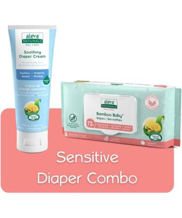 Aleva Naturals Sensitive Diaper Care Combo Pack Soothing Diaper Cream 100ml & Bamboo Baby Sensitive Wipes 72ct - Buy Online on GoSupps.com