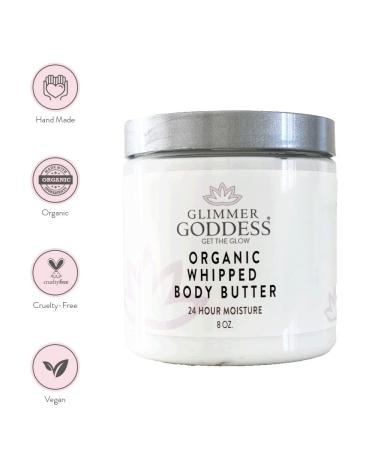 Glimmer Goddess Organic Whipped Body Butter - Unscented 8 oz | Natural Skin Moisturizer - Buy Online on GoSupps.com