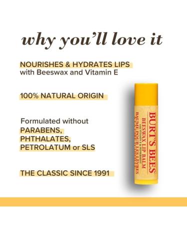 Buy Burt's Bees Beeswax Lip Balm 4.25g - Natural Honey Flavor - Moisturizing Lip Care - Global Shipping - Buy Online on GoSupps.com