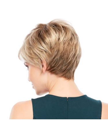 Charming Short Blond Hair Wig - Golden Fiber Gradient Natural Wavy Women's Wig (28cm Red Brown) - International Shipping Available - Buy Online on GoSupps.com