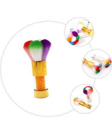 Mikinona 1pc Dust Brush Nail Art Brush Tool Nail Cleaning Gadget Powder Cleaner Nail Scrubbing Brush Manicure Supplies Powder Brush Cleaner Fake Hair Edges Acrylic Nail Brush Nylon Wool 11.5x6cm Golden - Buy Online on GoSupps.com