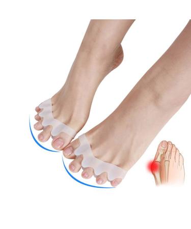 2 Pairs Toe Separators Gel Silicone Bunion Toe Straightener Rubber Toe Stretchers Hammer Toe Stretcher Toe Spacers Sports Activities Yoga Practice Running for Men and Women Bunion Pain Relief 2 Pair 5 Toe Separators