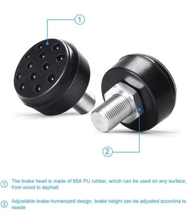 Gefemini 85A Roller Skate Toe Stops - 2 Pcs Adjustable Rubber Brake Blocks for Quad Skates - High-Elastic with Wrench - Black Round Design - Buy Online on GoSupps.com