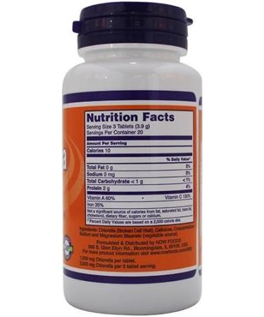 NOW Chlorella 1000mg Veg. Formula 60 Tablets (Pack of 2) - Buy Online on GoSupps.com