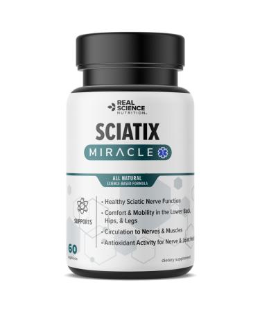 Real Science Nutrition Sciatix Miracle is a Nitric Oxide Supplement for Nerve Health Support Circulation & Mobility Promotes Back Hip & Leg Comfort 60 Capsules