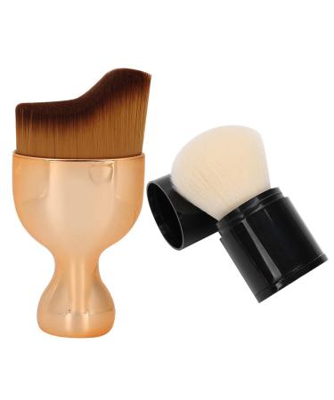 Soft Hair Foundation and Blush Brush Set S Shape Design Widely Used for Perfect Face Makeup