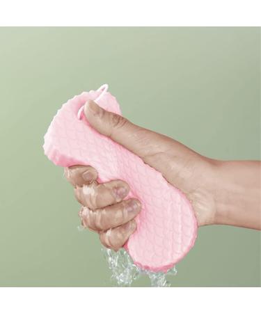 Exfoliating Bath Sponge 2Pcs Dead Skin Sponge  Super Soft Body Shower Sponge to Spa Reusable for Adults Children and Pregnant Women (Pink +Blue) two - Buy Online on GoSupps.com
