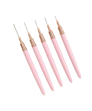 Dewedrt 5PCS 7/9/11/15/25mm Nail Liner Brush Set UV Gel Nail Brushes Kits French Stripe Line Painting Drawing Flower Pen Tools A