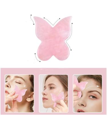 Natural Rose Quartz Jade Gua Sha Butterfly Tool | Anti-Aging Facial Massage | Genuine Healing Gemstone for Lifting & Tightening - Buy Online on GoSupps.com