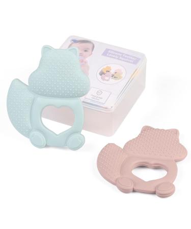 J QUATTUOR Soothing Baby Teething Relief Toys - Non-BPA Silicone Teethers for Infants 3+ Months - Gum Pain Relief - Soft, Lightweight, Squirrel Design (2 Pcs) - Buy Online on GoSupps.com