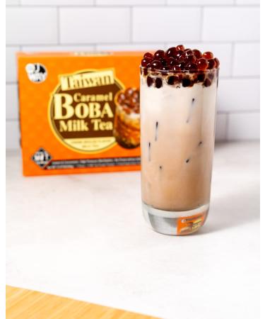 J WAY Instant Boba Bubble Milk Tea Kit with Cr me Brulee Tapioca Boba - 6 Servings, Ready in 1 Minute | Includes Paper Straws | Pack of 1 - Buy Online on GoSupps.com