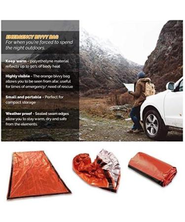 Bramble Thermal Emergency Bivouac Sack - 2 Pack Ultra-Light Waterproof Rescue Blankets for Camping Hiking & Emergencies - 213x91cm - Buy Online on GoSupps.com