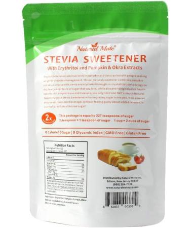 Natural Mate Granular Sweetener Stevia and Erythritol (Fortified with Pumpkin and Okra) 1 Pound (Pack of 3) - Buy Online on GoSupps.com