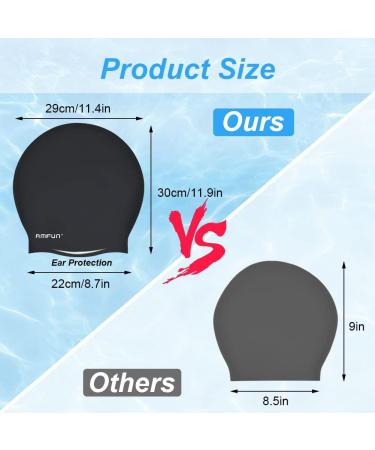 Amfun Extra Large Silicone Bathing Cap for Long Hair | Ideal for Dreadlocks Hair Extensions & Braids - Unisex Swim Cap - Buy Online on GoSupps.com
